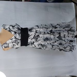 CONNECTED apparel, black and white dress. Size 8. NWOT